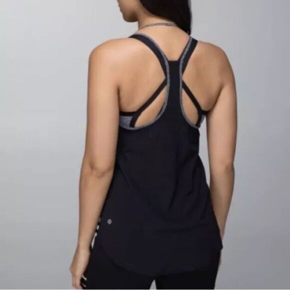 Lululemon Water Bound Singlet Apex Stripe Printed Tank Top 6* Black Dune Black - Picture 3 of 12